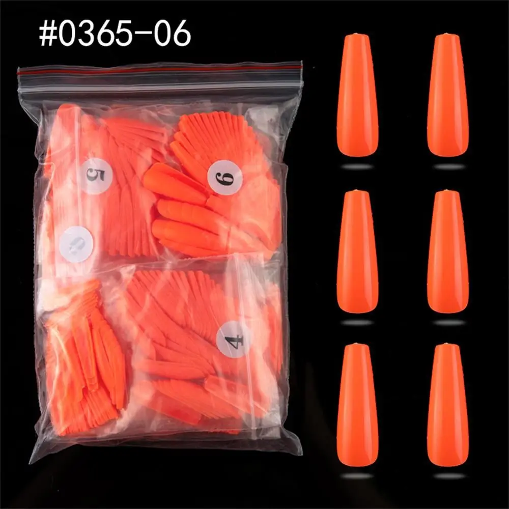 500pcs Colorful False Nails Long Ballerina Coffin Shape UV Shiny Extra Long Full Wrap Solid Color Ballerina Nails