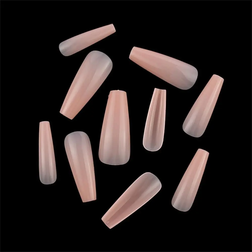 500pcs Colorful False Nails Long Ballerina Coffin Shape UV Shiny Extra Long Full Wrap Solid Color Ballerina Nails