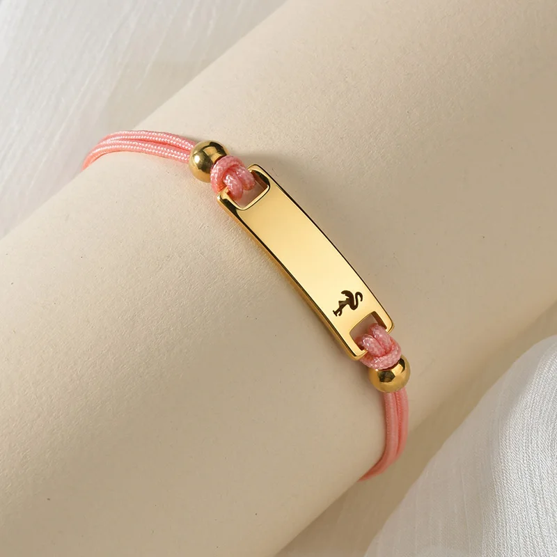 Letdiffery Customized Heart Star Moon Red String Bracelets For Lovers Stainless Steel Engrave Name Date Custom Women Jewelry