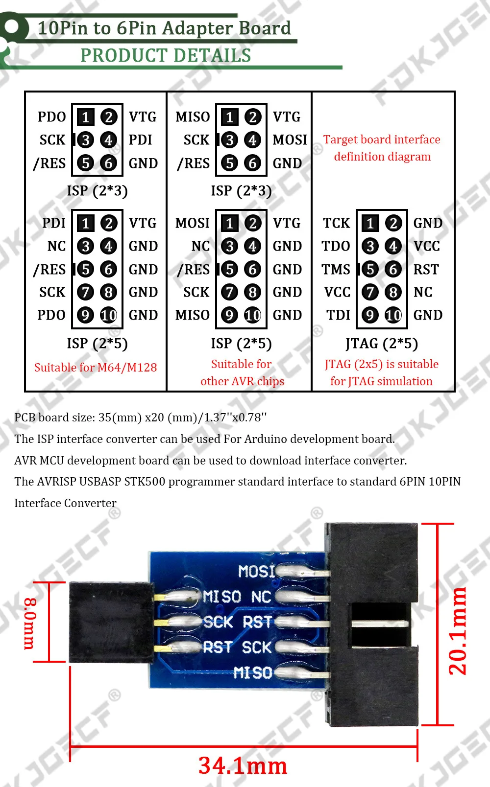 1Set USBASP USBISP AVR Programmer USB ATMEGA8 ATMEGA128 ATtiny/CAN/PWM 10Pin Wire Module DIY + 10Pin To 6 Pin Adapter Board
