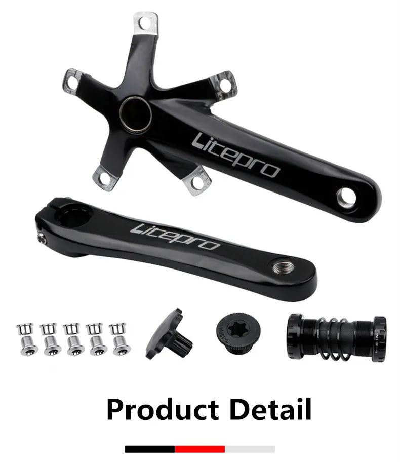 Litepro Folding Bike Hollow Integrated Crank Chainwheel Sprocket Central Shaft Bicycle Positive Negative Tooth Single Chainring