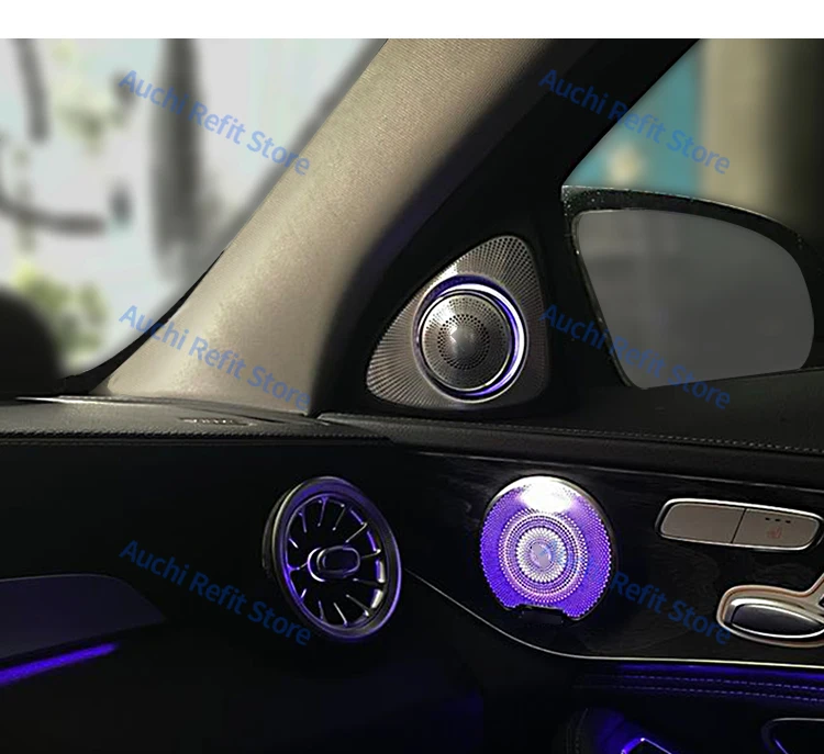 64 Colors 3D Rotating Tweeter For Mercedes Benz C GLC E S-class W205 W213 W222 X253 W177 RGB LED Luminous Car Speaker Horn Refit
