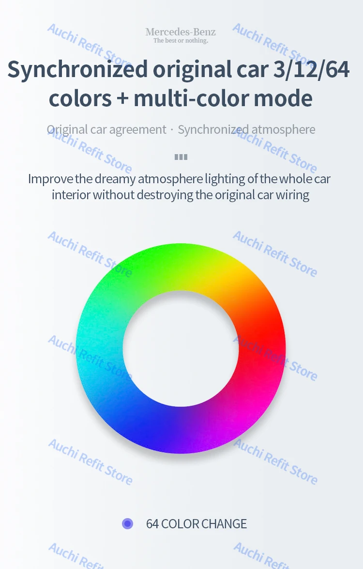 64 Colors 3D Rotating Tweeter For Mercedes Benz C GLC E S-class W205 W213 W222 X253 W177 RGB LED Luminous Car Speaker Horn Refit