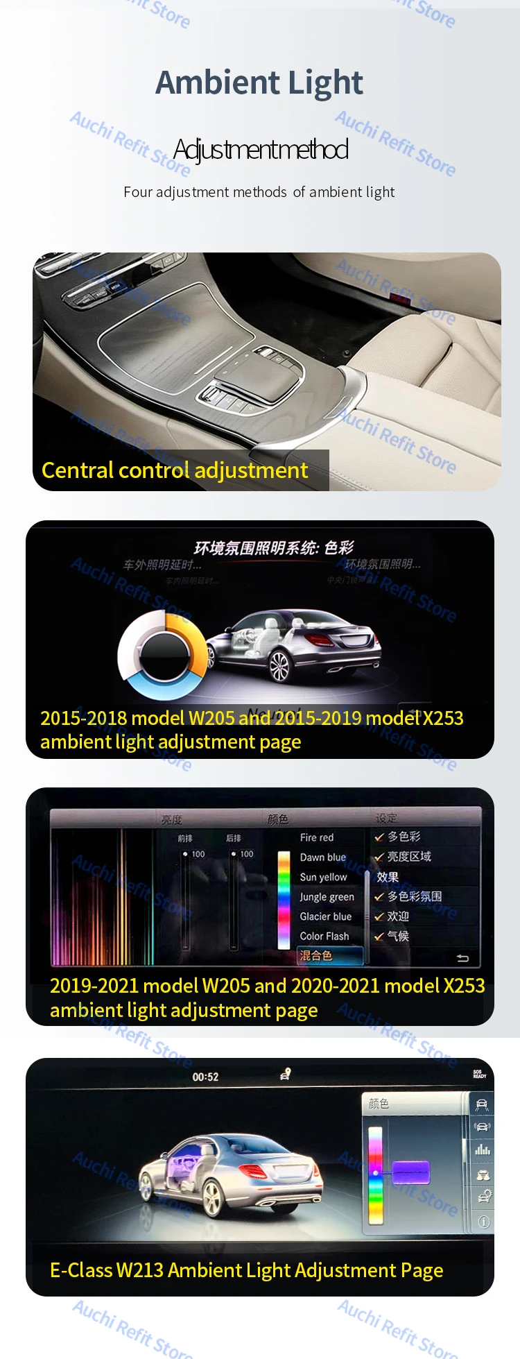 64 Colors 3D Rotating Tweeter For Mercedes Benz C GLC E S-class W205 W213 W222 X253 W177 RGB LED Luminous Car Speaker Horn Refit