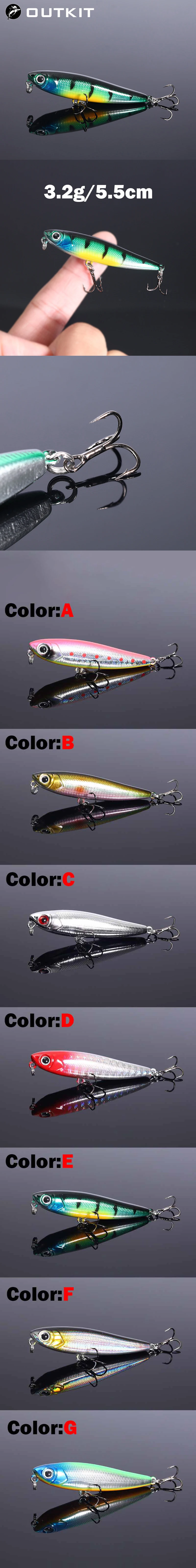 1PCS 5.5cm 3.2g Floating Pencil Fishing Lure Top Water Dogs Hard Lures Baits Wobbler Artificial Hard Bait Fishing Tackle Pesca
