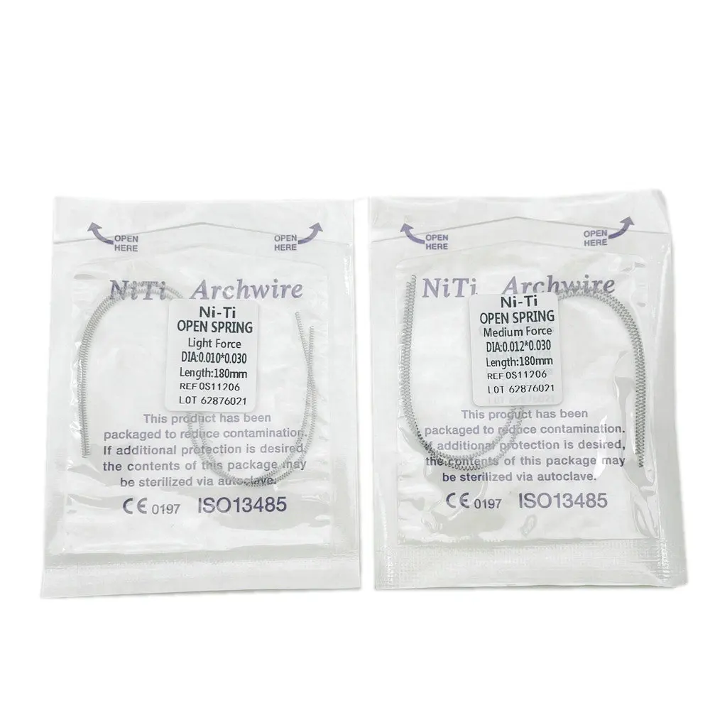 2pcs/pack Dental Orthodontic Open Coil Spring 180mm Niti Alloy Light/Medium Force Dental Orthodontic Product
