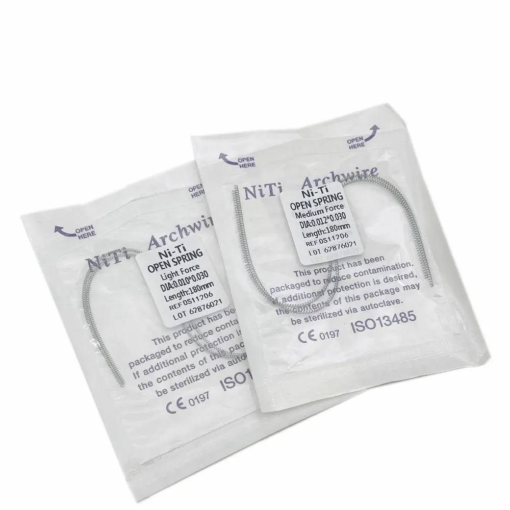 2pcs/pack Dental Orthodontic Open Coil Spring 180mm Niti Alloy Light/Medium Force Dental Orthodontic Product