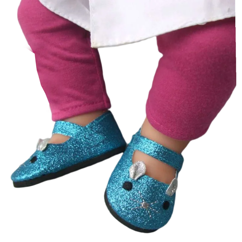 Summer Shoes for 18 Inch Girl Doll Jean 7cm Doll Shoes for 45CM Reborn Baby Doll Tassel Summer Sandals Shoes