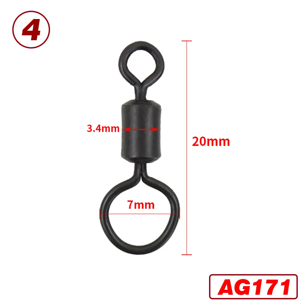 20 Piece Carp Fishing Swivels Quick Change Stainless Steel for Carp Fishing Rig Fishing Accessories Terminal Tackle AE007