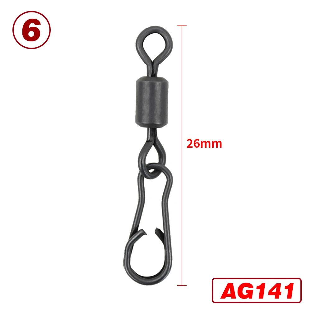20 Piece Carp Fishing Swivels Quick Change Stainless Steel for Carp Fishing Rig Fishing Accessories Terminal Tackle AE007