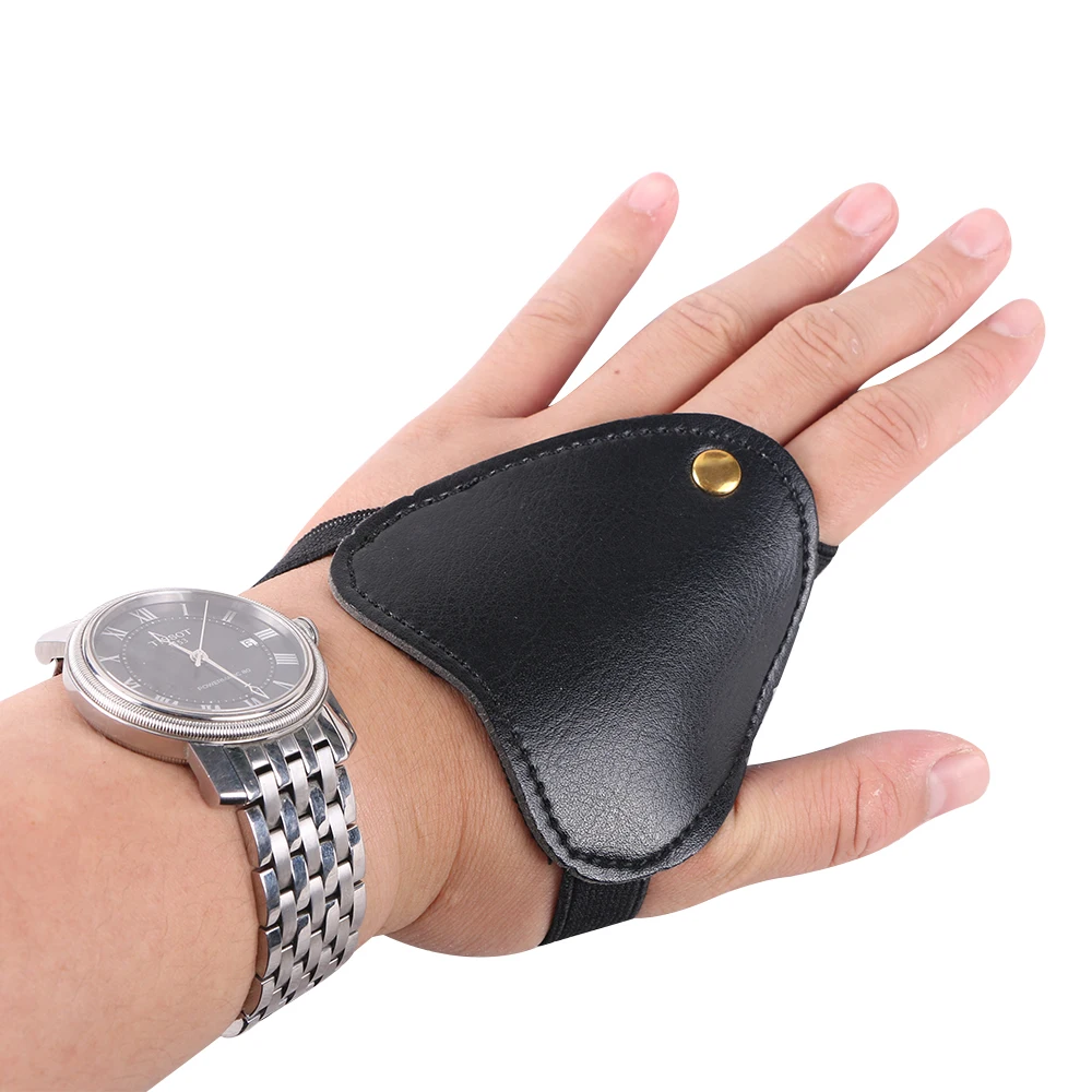 Mini Left Hand Guard Finger Protector Safety Archery Shooting Hunting Compound Recurve Bow Arrow Brown Black Cow Portable Guard