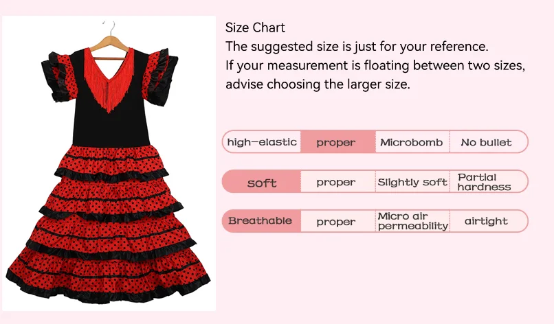 Girls Dress Beautiful Spanish Flamenco Dancer Costume Childrens April Sevilla Performances Dance Outfit