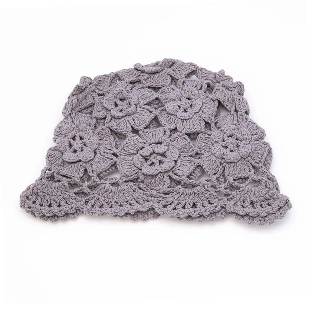 Hand-woven Spring and Summer Thread Knitting Thin Hollow Breathable Tide Woolen Melon Leather Baotou Hat