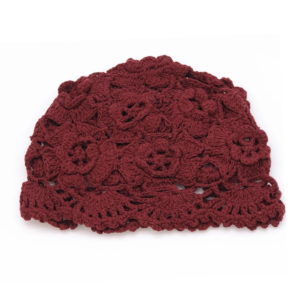 Hand-woven Spring and Summer Thread Knitting Thin Hollow Breathable Tide Woolen Melon Leather Baotou Hat