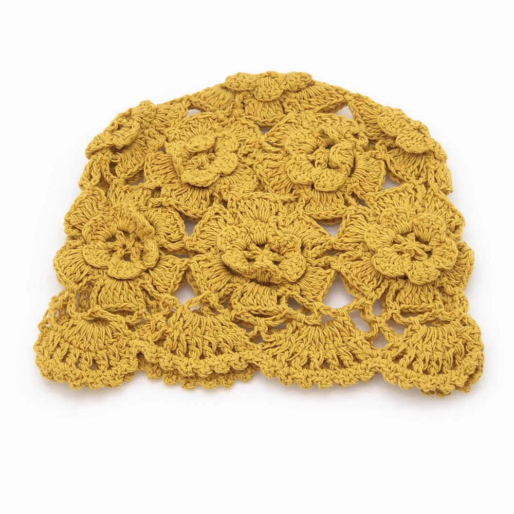 Hand-woven Spring and Summer Thread Knitting Thin Hollow Breathable Tide Woolen Melon Leather Baotou Hat
