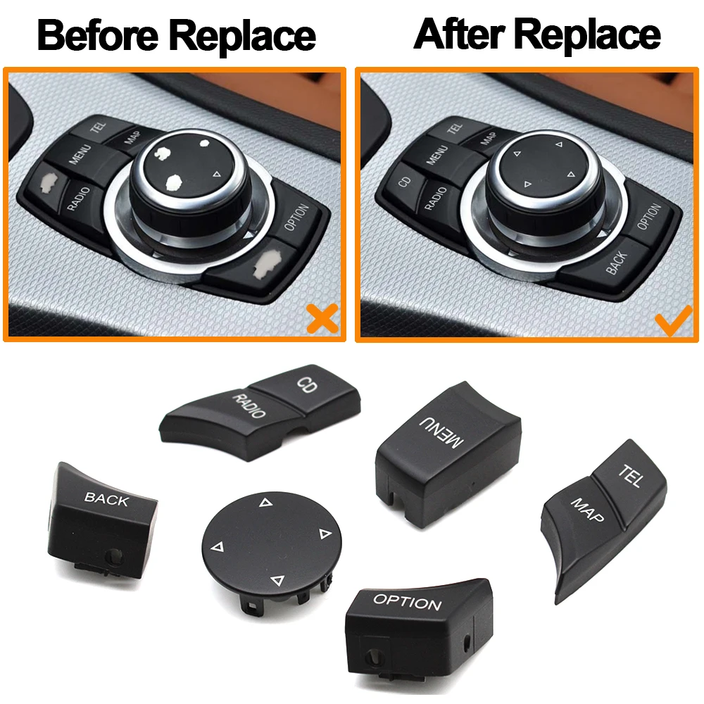 Interior Car CIC IDrive Multi-Media Knob Menu Button Switch For BMW E Series E60 E61 E81 E82 E87 E88 E89 E90 E91 E92 E70 E71 E72