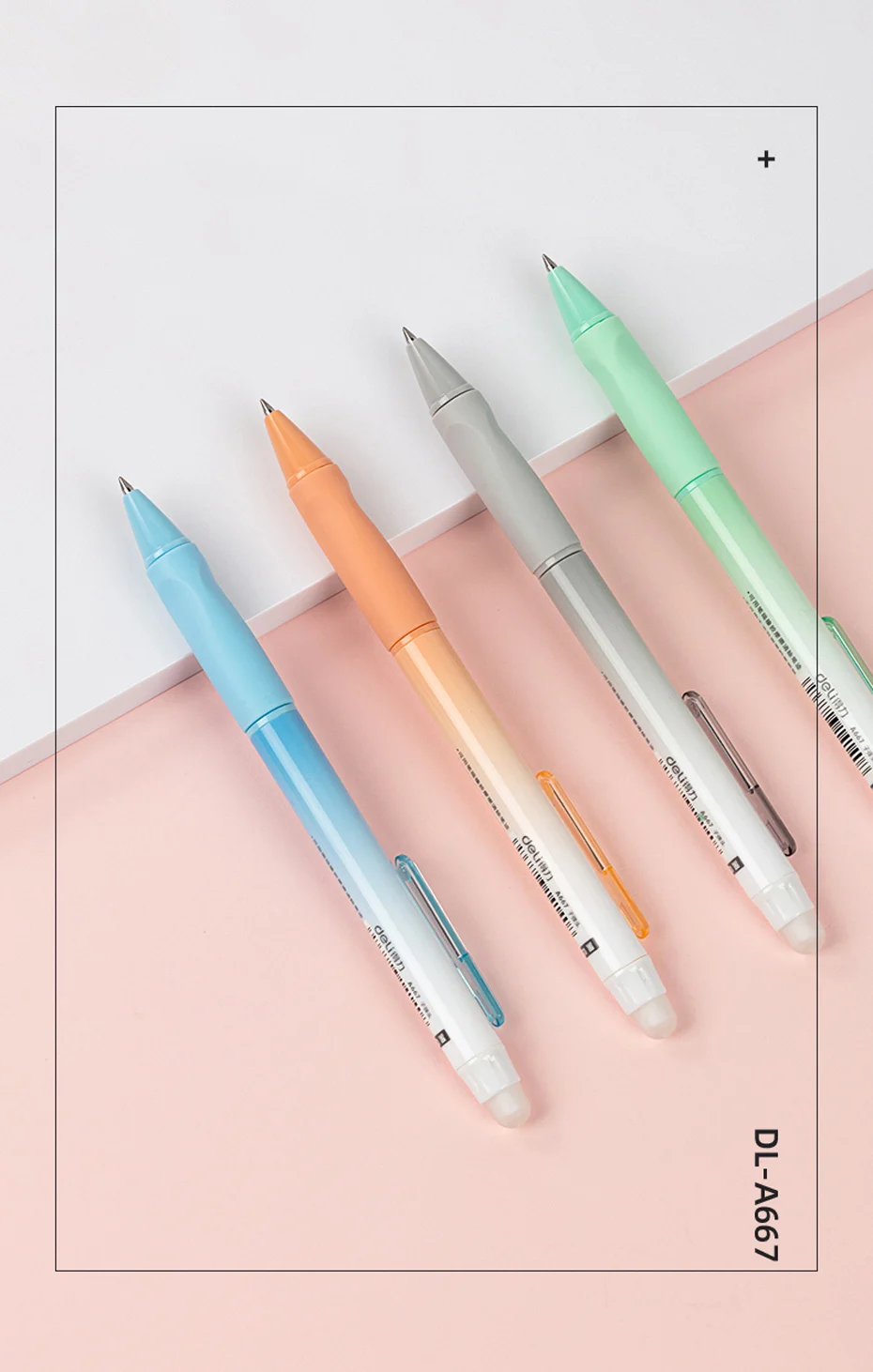 Deli Erasable Pen Set 0.5mm Gel Pen Erase Blue Black Ink Refill for Stationery School Supplies Erasable Ballpoint Pen Kawaii