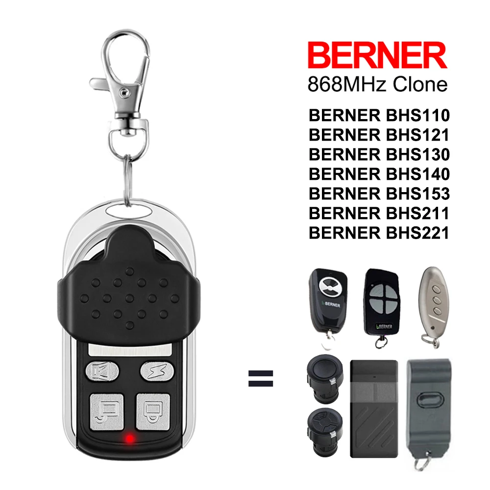 Berner 868 Mhz Garage Door Opener Remote Control BHS211 BHS221 BHS110 BHS121 BHS130 BHS140 BHS153 868mhz