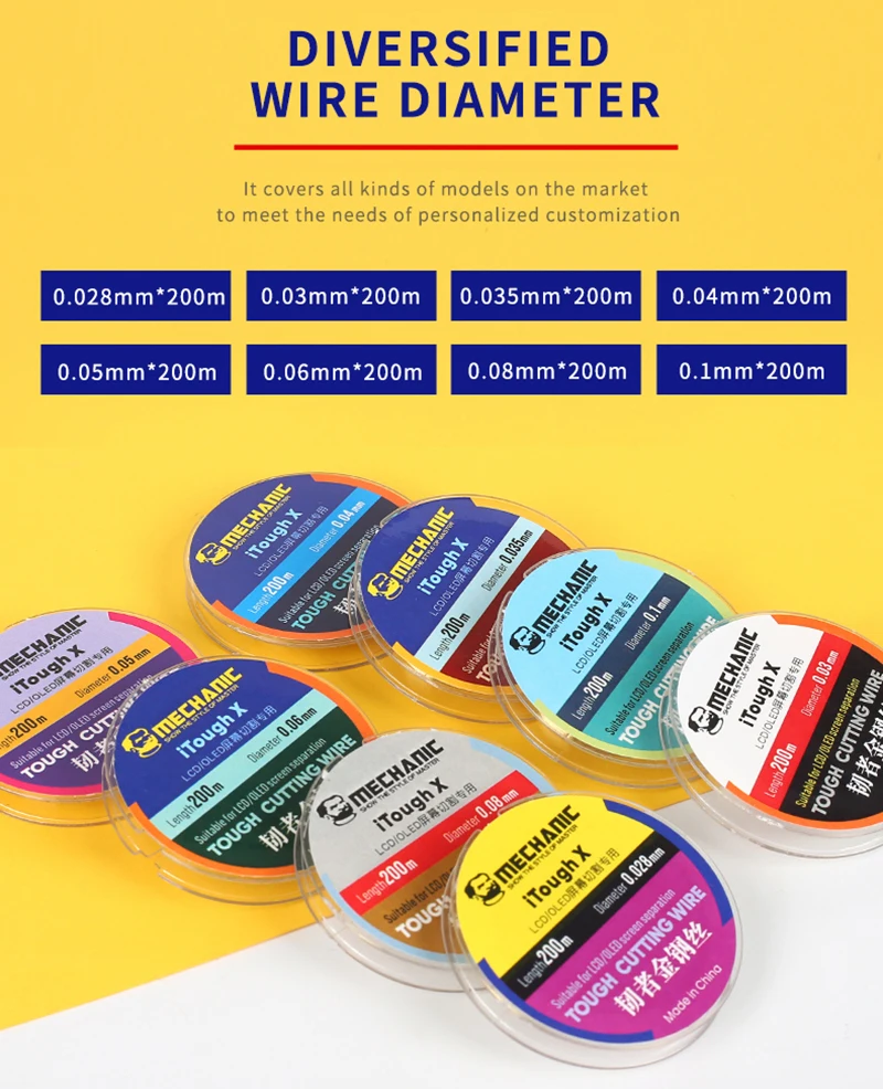 5pcs/lot MECHANIC High Hardness Special Steel Wire for Mobile Phone LCD Screen Separation Cutting Wire