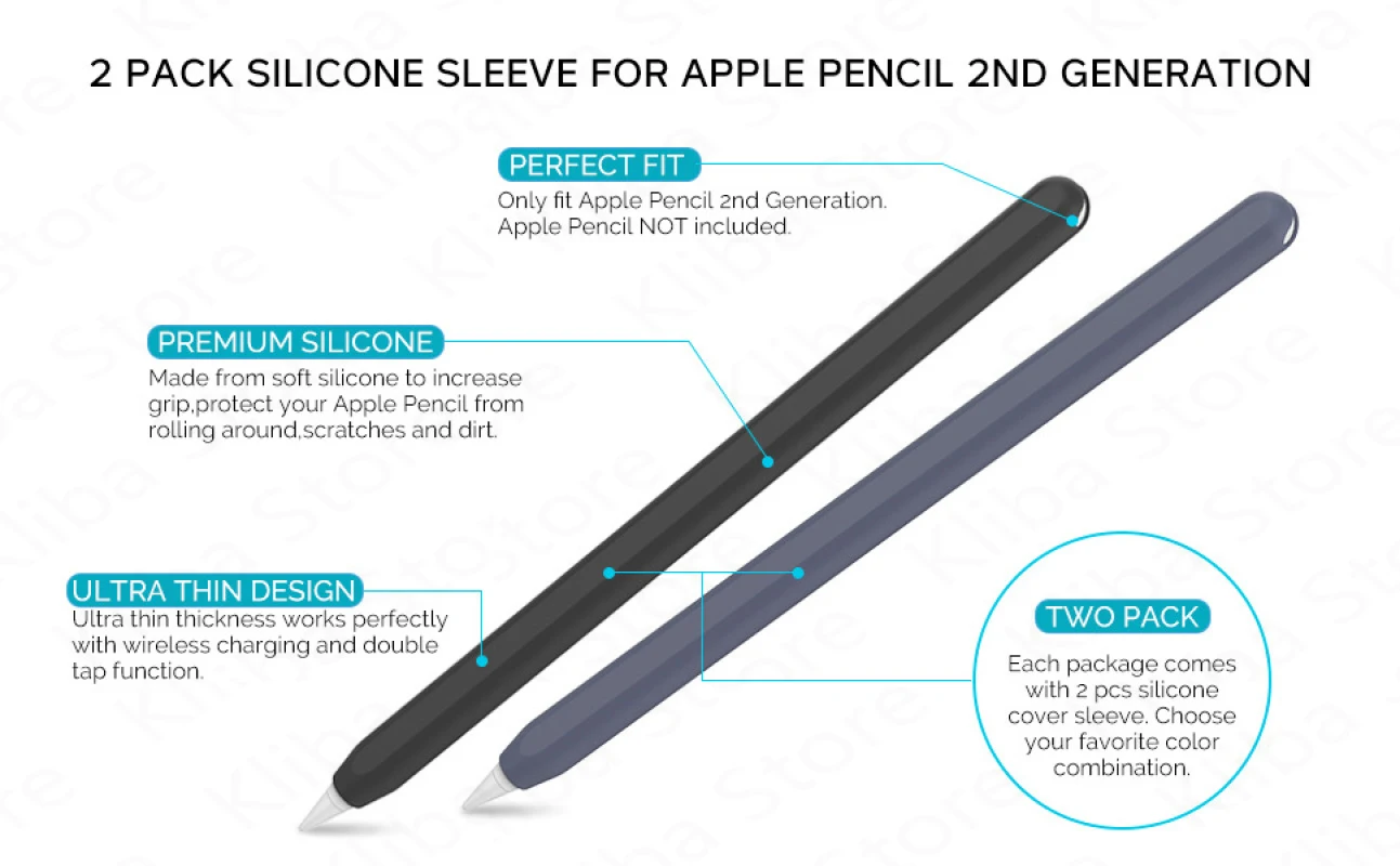 For Funda Apple Pencil Pro 2 Case 2 Pack Ultra Thin Case Silicone Skin Cover Protective Cover iPad Pencil Case