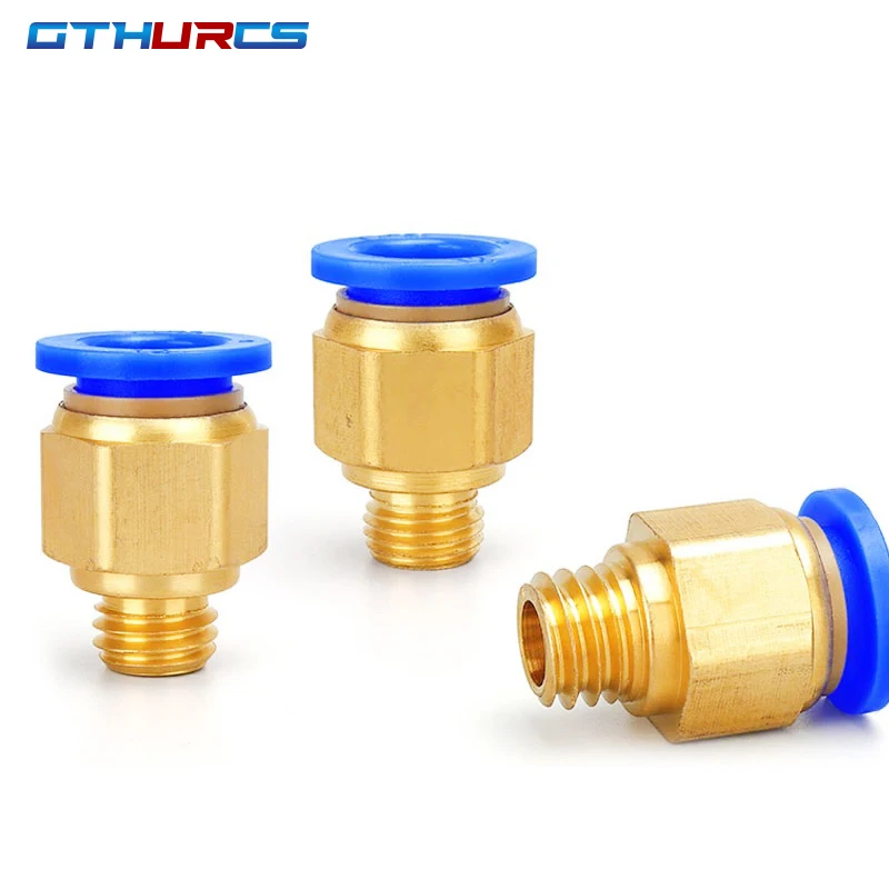 50 pcs Pneumatic Fittings PC Air Quick Connector PC4-M5 PC6-01 PC6 1/8" 1/4" 3/8" 1/2" Male Thread Quick Coupling Brass Fitting
