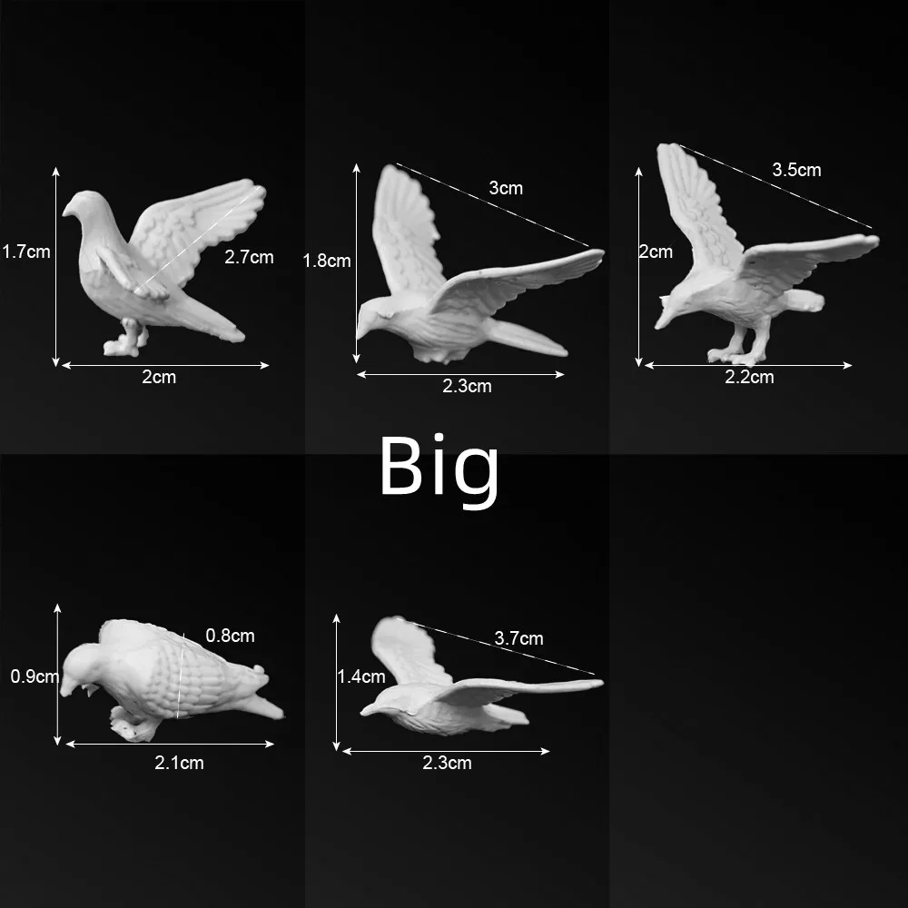 Miniature White Pigeons Model Bird Dollhouse Decoration DIY Materials For Garden Layout Landscape/Diorama Architecture Scene