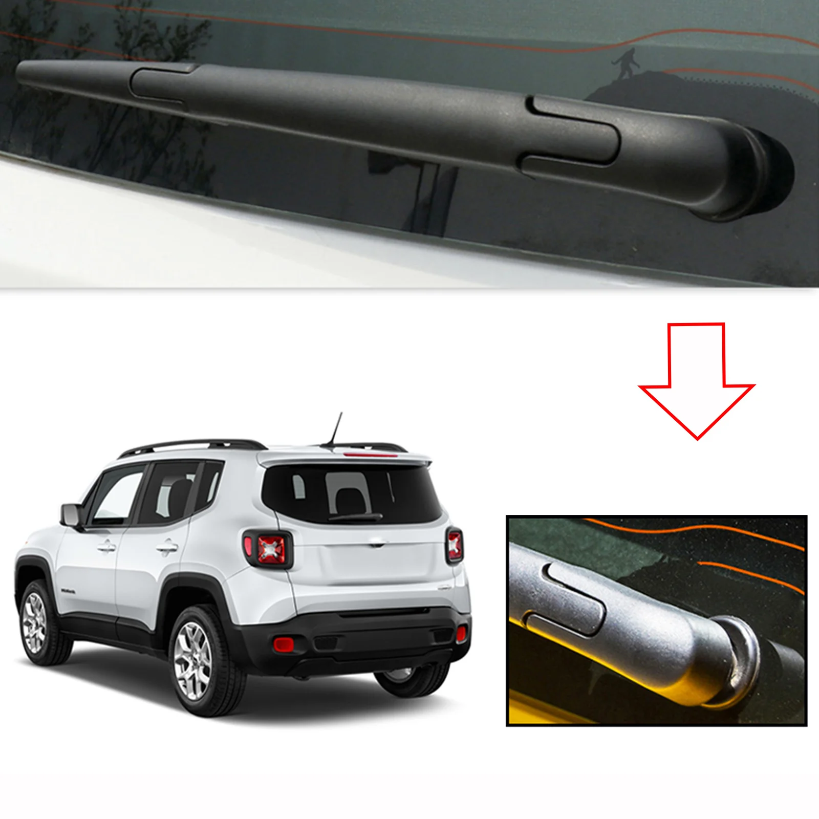 Rear Windshield Windscreen Wiper Arm Cover Mounting Nut Cap For Jeep Renegade 2015 2016 2017 2018 2019 2020 2021 2022