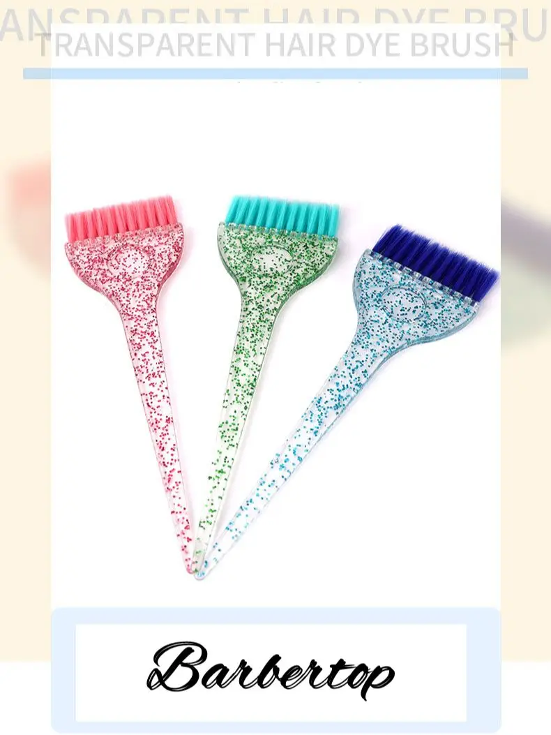 Professional Hair Dye Brush Plastic Crystal Hair Coloring Applicator Salon Hairdressing Dye Cream Brush Hair Styling Accessories