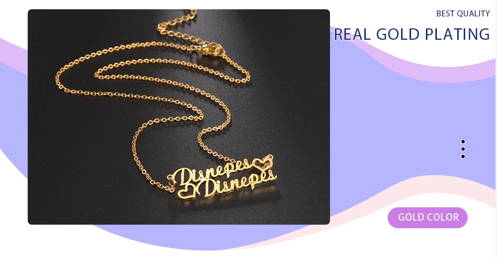 Custom Necklace Name Logo Personalized Pendant Nameplate Gift For Women Men Mother Couple Family Stainless Steel Chain Jewelry
