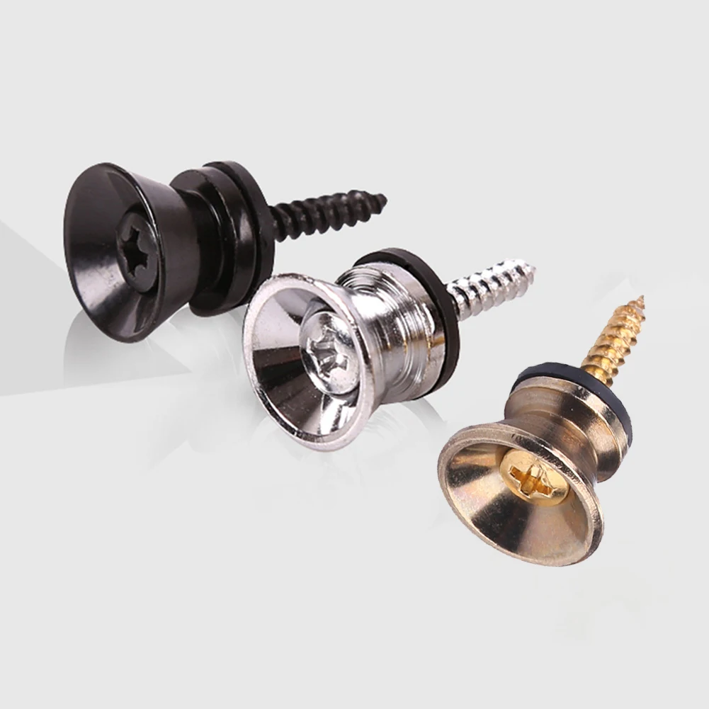 2pcs Guitar Pegs for Acoustic Electric Bass Ukulele Guitar Strap Buckle Button Lock Pins Metal End Locking Parts Accessories
