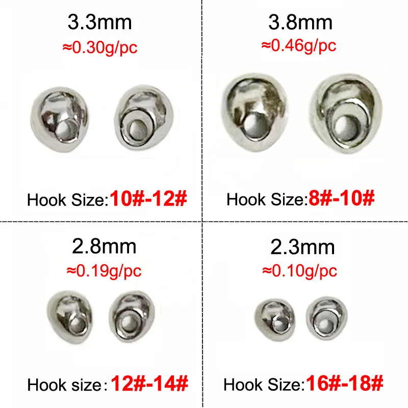 CONTEMPLATOR 20pcs Heavy Jig Off Tungsten Beads Jig Nymphs Fly Tying Materials Silver Tear Drop Shape Jig Bead For Fly Fishing