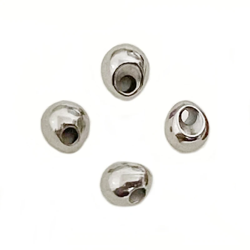 CONTEMPLATOR 20pcs Heavy Jig Off Tungsten Beads Jig Nymphs Fly Tying Materials Silver Tear Drop Shape Jig Bead For Fly Fishing