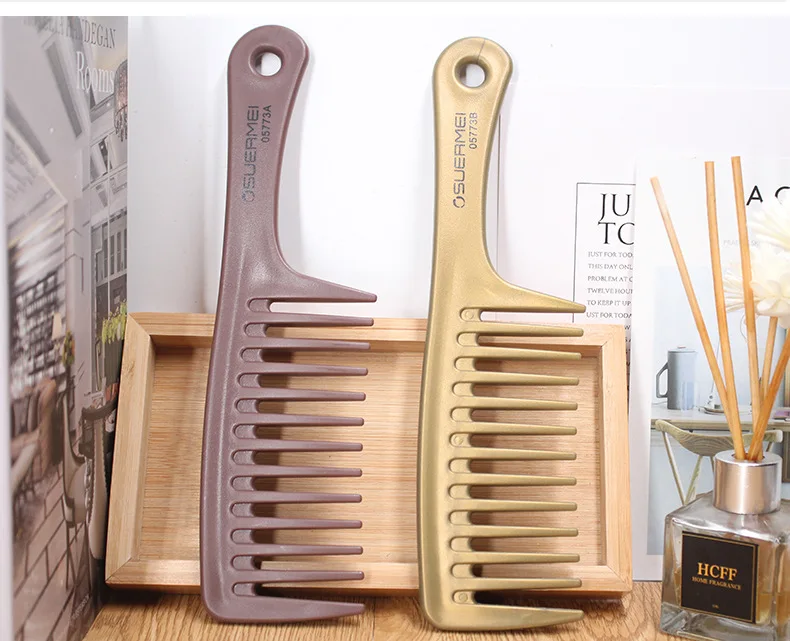 Thick Wide Tooth Comb Heat Resistant Hairdressing Hair Brush Durable Plastic Anti Static Detangling Hair Comb for Curly Wet Hair