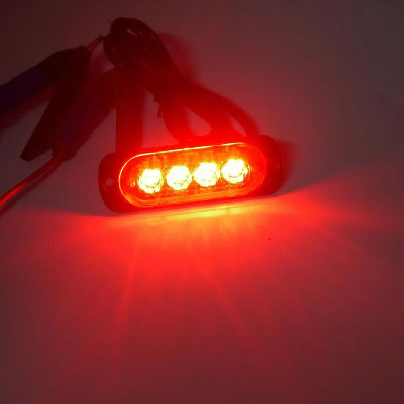 4LED Off-road Car Trailer Trucks Safety Urgent Working Fog Red Light Lamp DC 12V 12W LED Urgent Light Fast Heat Dissipation