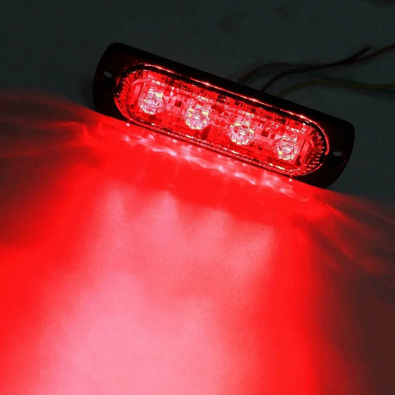 4LED Off-road Car Trailer Trucks Safety Urgent Working Fog Red Light Lamp DC 12V 12W LED Urgent Light Fast Heat Dissipation