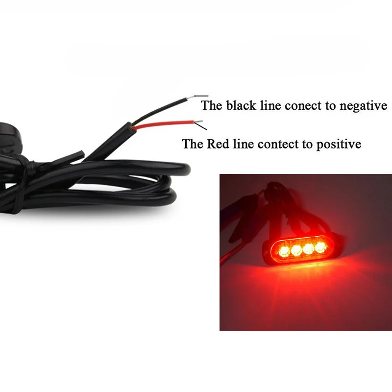 4LED Off-road Car Trailer Trucks Safety Urgent Working Fog Red Light Lamp DC 12V 12W LED Urgent Light Fast Heat Dissipation