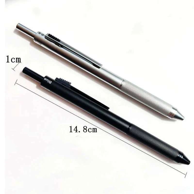 High Grade Metal Multicolor Ballpoint Pen 4 In 1 Ball Pen 0.7mm Black Blue Red Refills and Pencil Lead Offfice School Writing