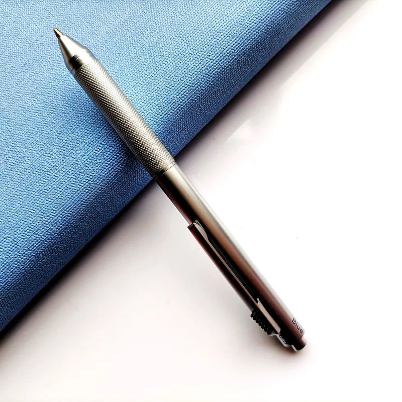 High Grade Metal Multicolor Ballpoint Pen 4 In 1 Ball Pen 0.7mm Black Blue Red Refills and Pencil Lead Offfice School Writing