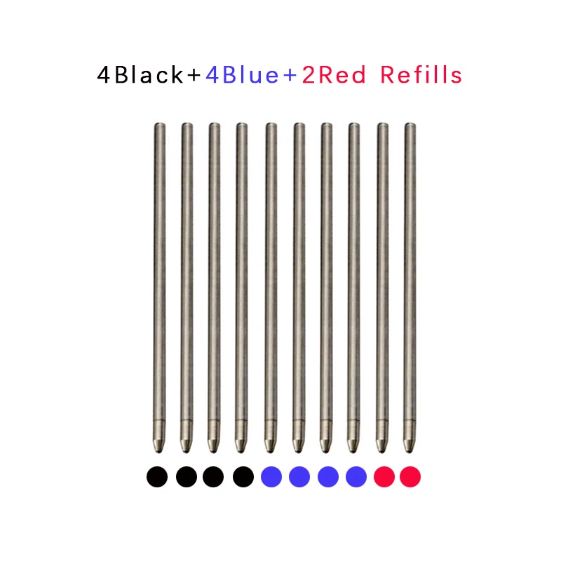High Grade Metal Multicolor Ballpoint Pen 4 In 1 Ball Pen 0.7mm Black Blue Red Refills and Pencil Lead Offfice School Writing