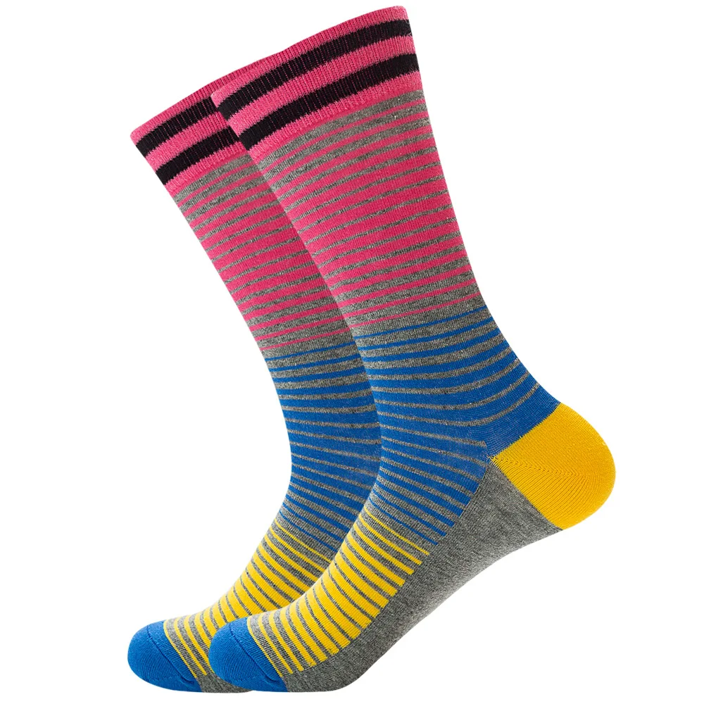 Men Happy Colorful Striped Women Socks Quality Plaid Diamond Pattern Argyle Geometric Harajuku Combed Cotton Sock Christmas Gift