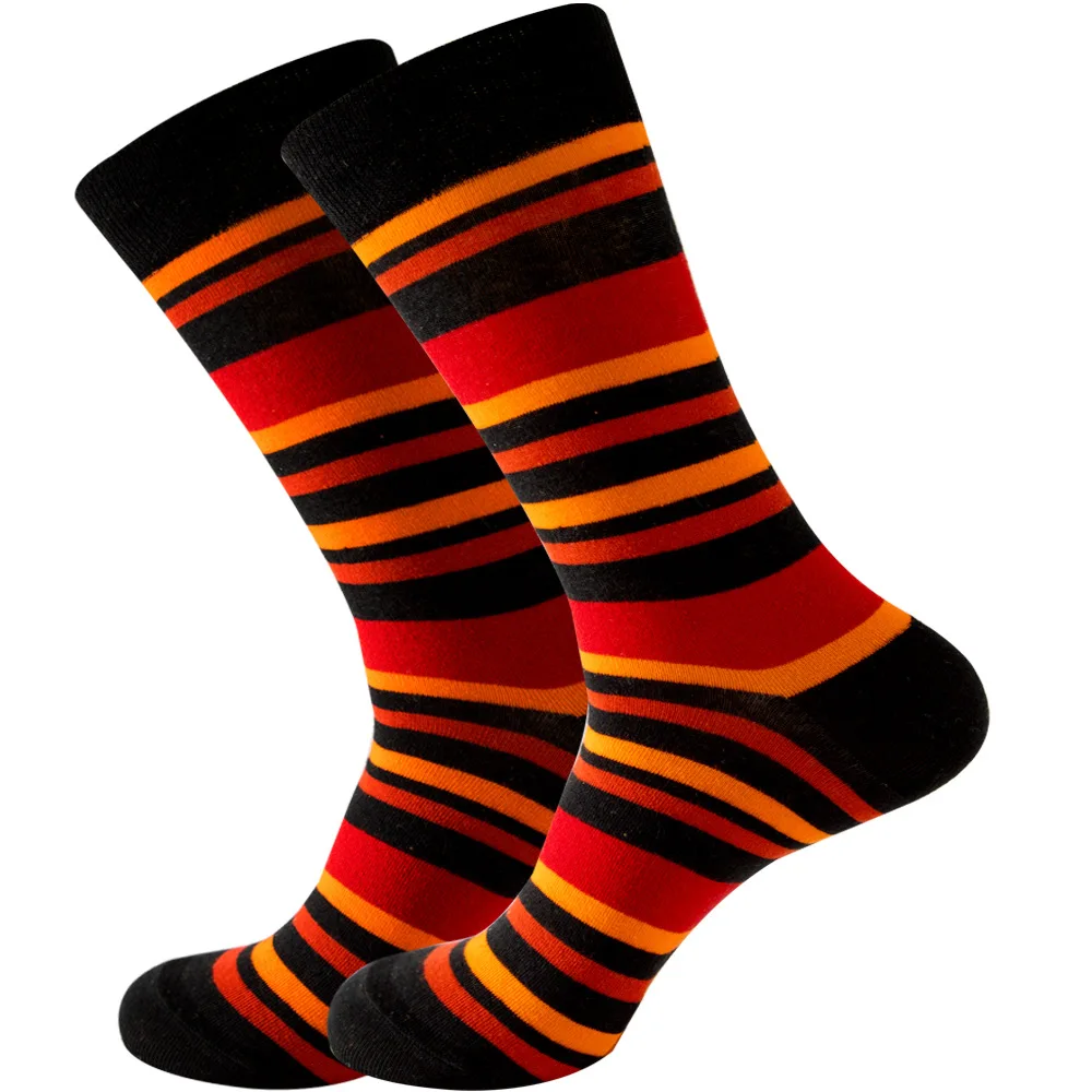 Men Happy Colorful Striped Women Socks Quality Plaid Diamond Pattern Argyle Geometric Harajuku Combed Cotton Sock Christmas Gift