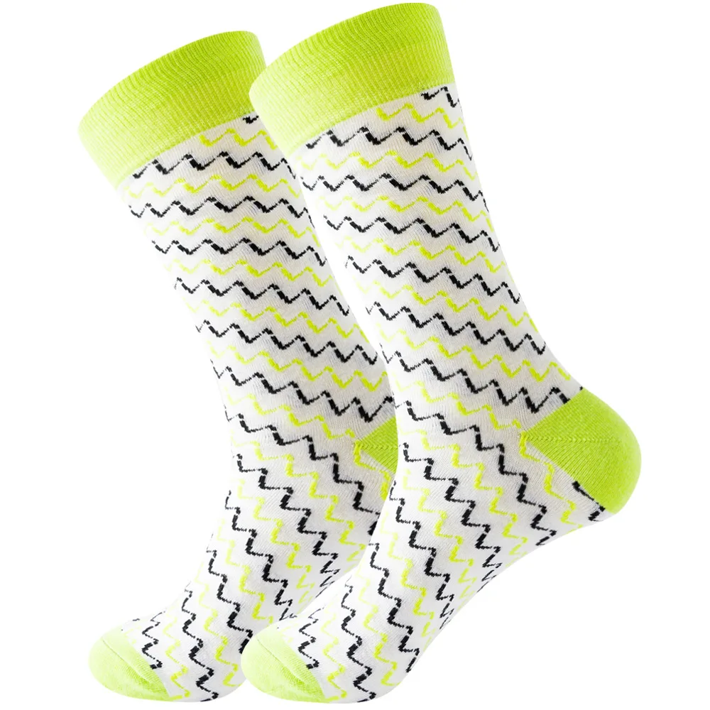 Men Happy Colorful Striped Women Socks Quality Plaid Diamond Pattern Argyle Geometric Harajuku Combed Cotton Sock Christmas Gift