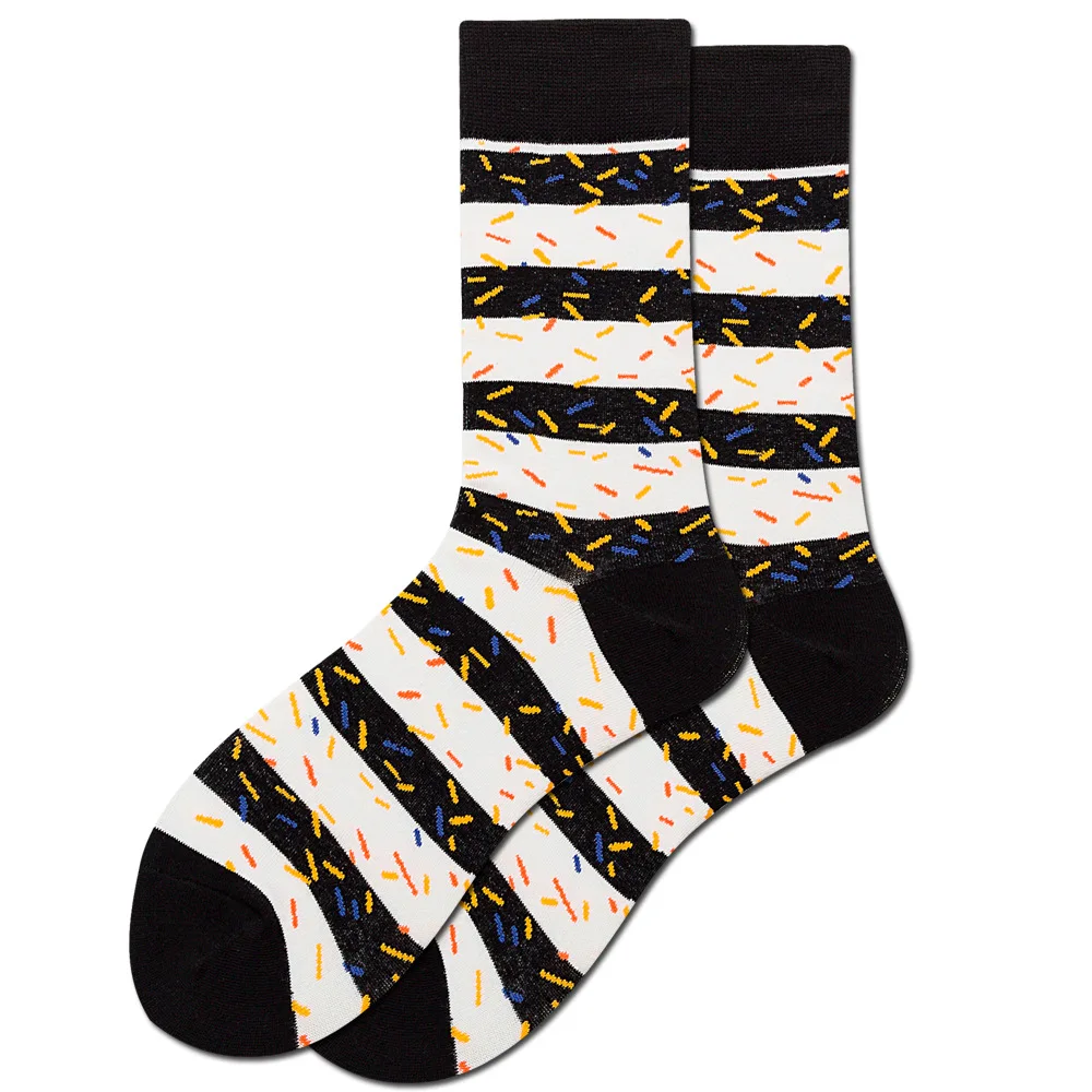 Men Happy Colorful Striped Women Socks Quality Plaid Diamond Pattern Argyle Geometric Harajuku Combed Cotton Sock Christmas Gift
