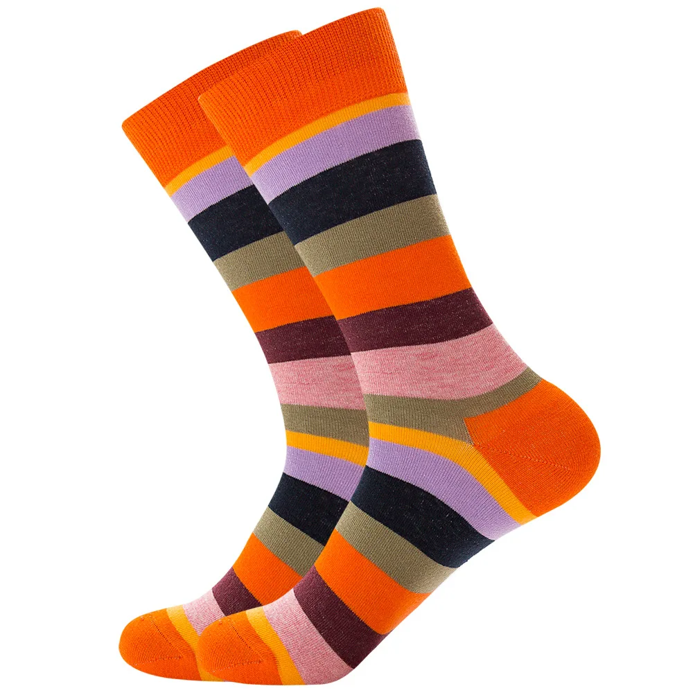 Men Happy Colorful Striped Women Socks Quality Plaid Diamond Pattern Argyle Geometric Harajuku Combed Cotton Sock Christmas Gift