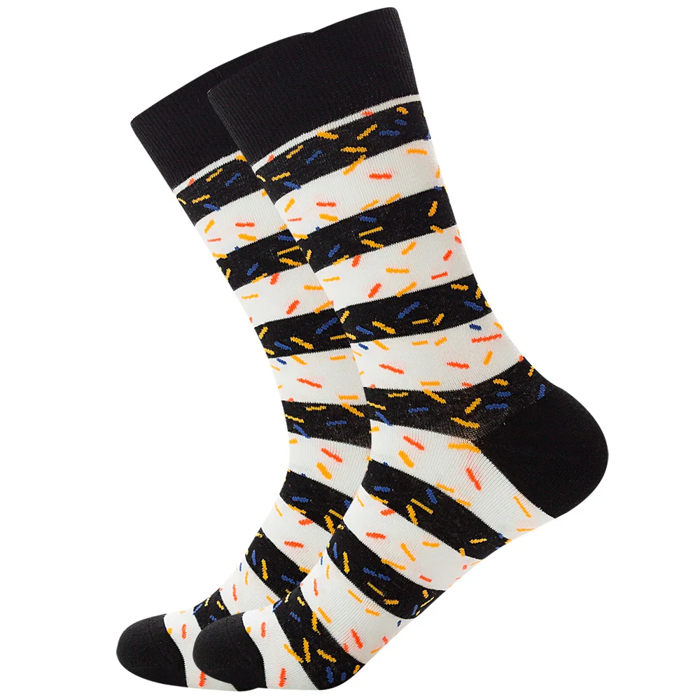 Men Happy Colorful Striped Women Socks Quality Plaid Diamond Pattern Argyle Geometric Harajuku Combed Cotton Sock Christmas Gift