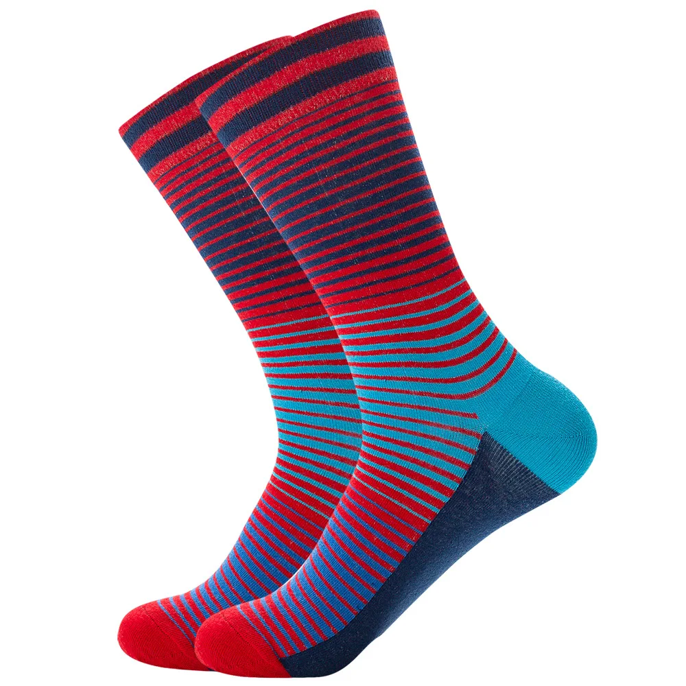Men Happy Colorful Striped Women Socks Quality Plaid Diamond Pattern Argyle Geometric Harajuku Combed Cotton Sock Christmas Gift