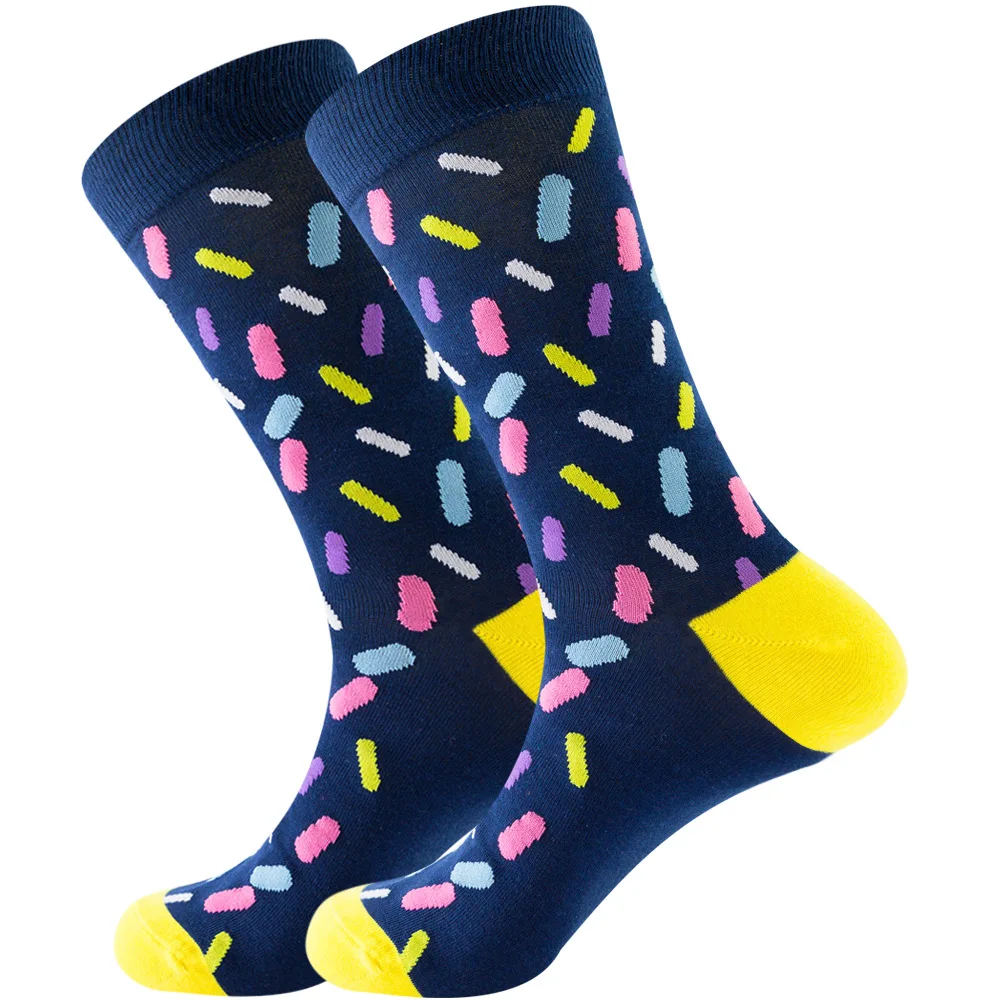 Men Happy Colorful Striped Women Socks Quality Plaid Diamond Pattern Argyle Geometric Harajuku Combed Cotton Sock Christmas Gift
