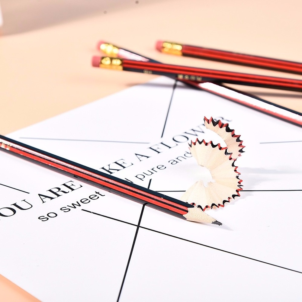 10Pcs /Lot Sketch Pencil HB Wooden Graphites With Eraser Children Drawing Writing Stationery School Supplies