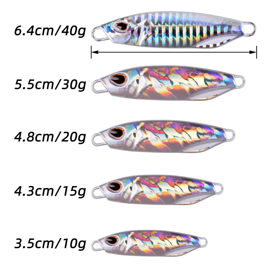 10Pcs Long Cast Metal Bait Spinner Spoon Sea Fishing Lures Jigs Trout Fishing Hard Baits Tackle Pesca Jigs Fish Jigging Set Bait