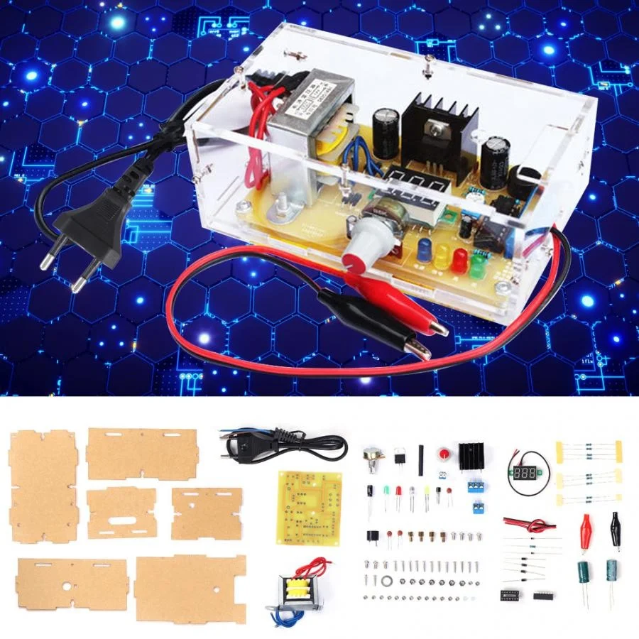 Regulated Power Supply DIY Kit LM317 Adjustable Voltage AC 220V to DC 1.25-12V Stabilized laboratory EU /US Plug
